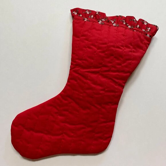 Christmas Stocking with Dolly Face Holiday Decor Xmas Vintage Handmade - Picture 6 of 6